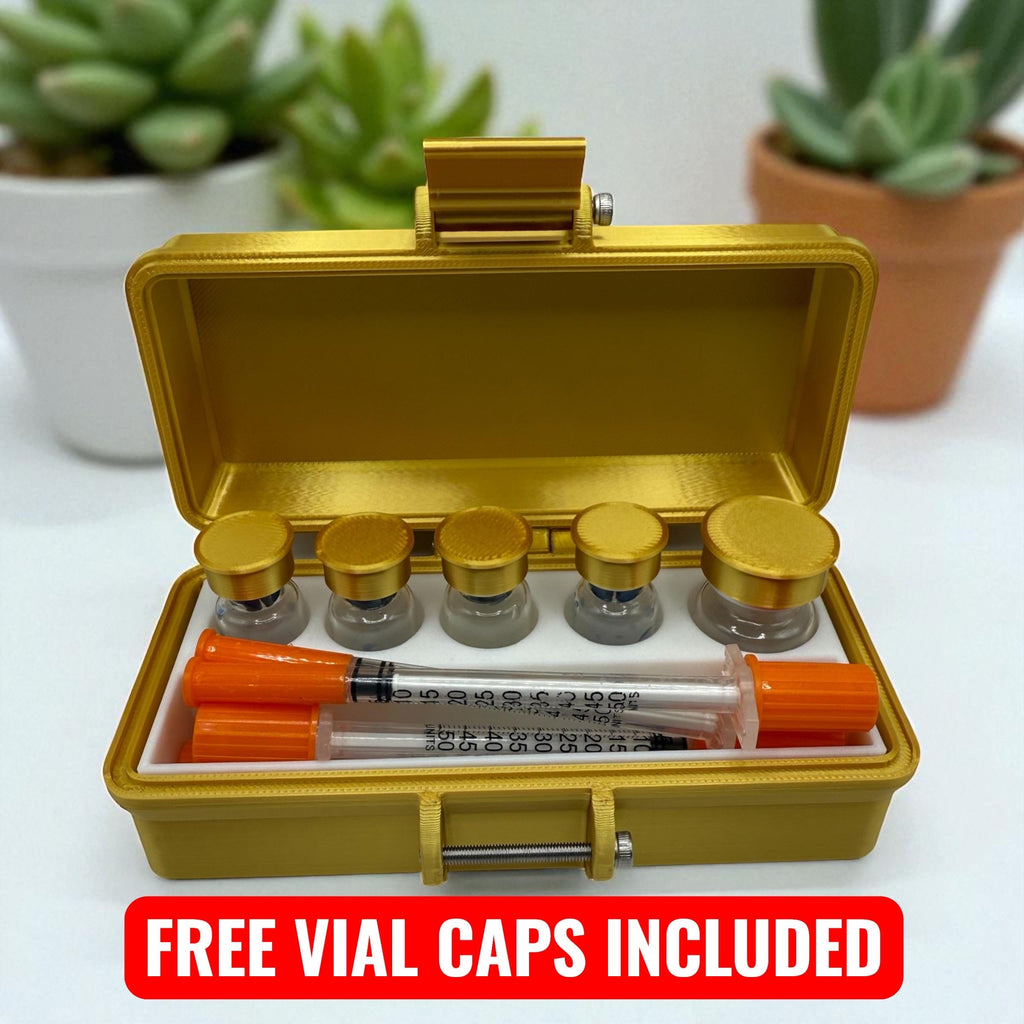 Peptides travel case Slim And Portable Organizer FREE VIALS CAPS included