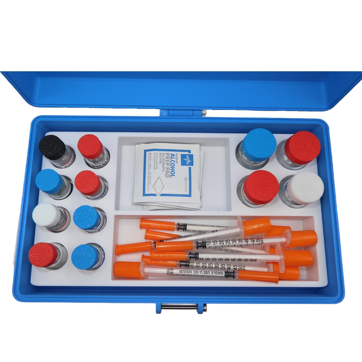 Peptide Vial Storage Box Organizer GLP1 Customizable Vial Trave Case FREE VIAL CAPS included