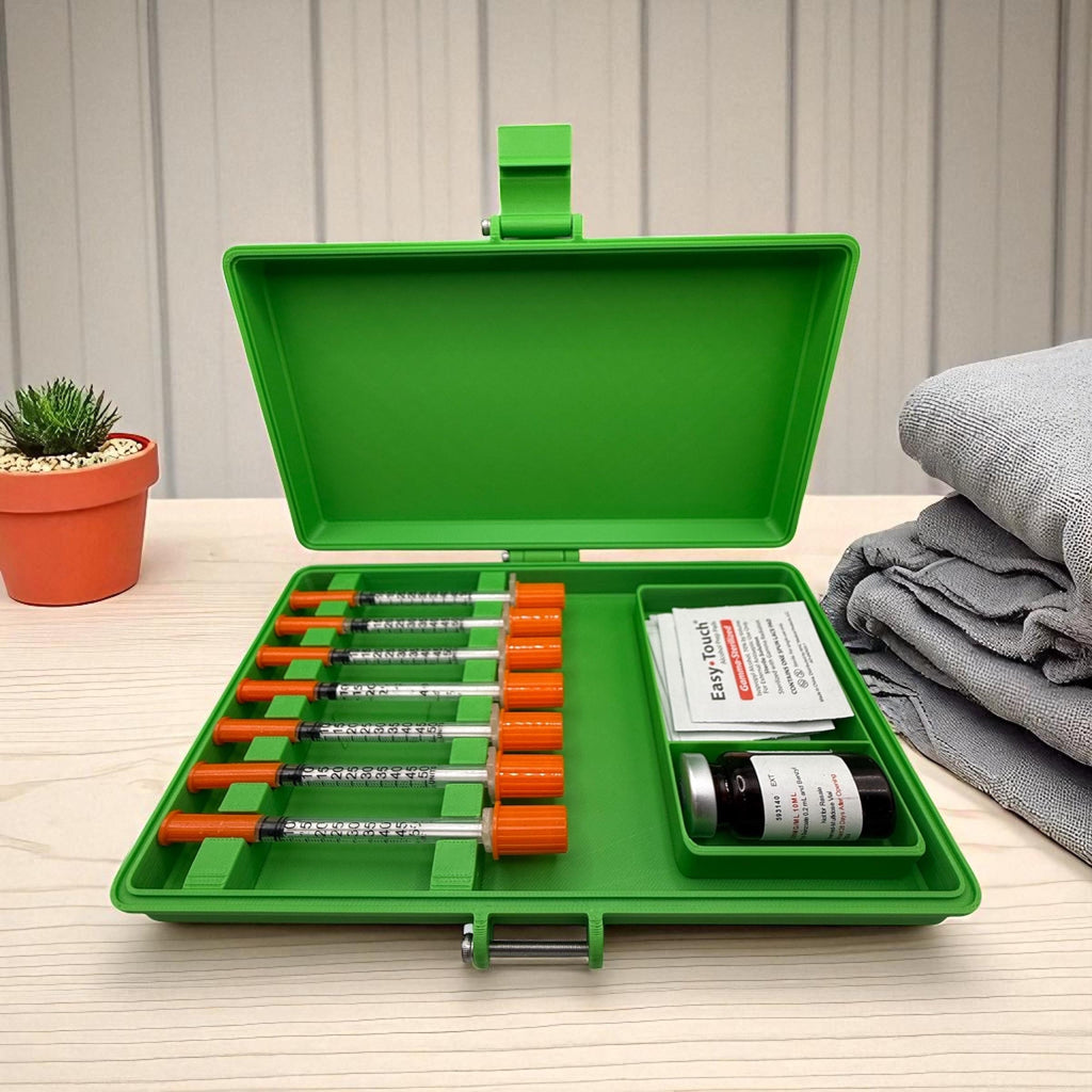 Syringe Case Holder  | Hold 7 Syringes, One 10ml Vial and Alcohol Pads Perfect For TRT PEPTIDES INSULIN