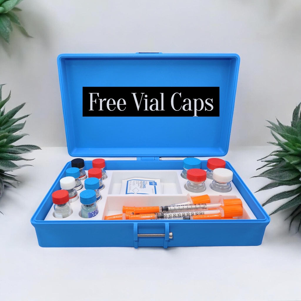 Peptide Vial Storage Box Organizer GLP1 Customizable Vial Trave Case FREE VIAL CAPS included