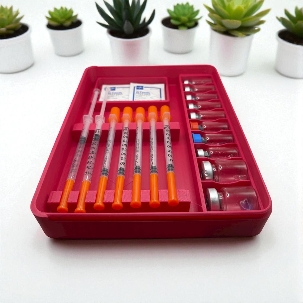 Vial and Syringe Storage Case Preloaded| Insulin, Peptides, Travel Organizer Prefilled