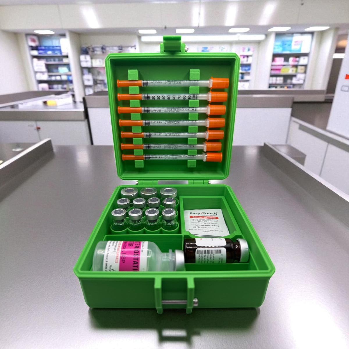 Peptide case Storage Box For Travel & Alcohol Pads Organizer for Peptides, Insulin, TRT, Botox,  Insulin