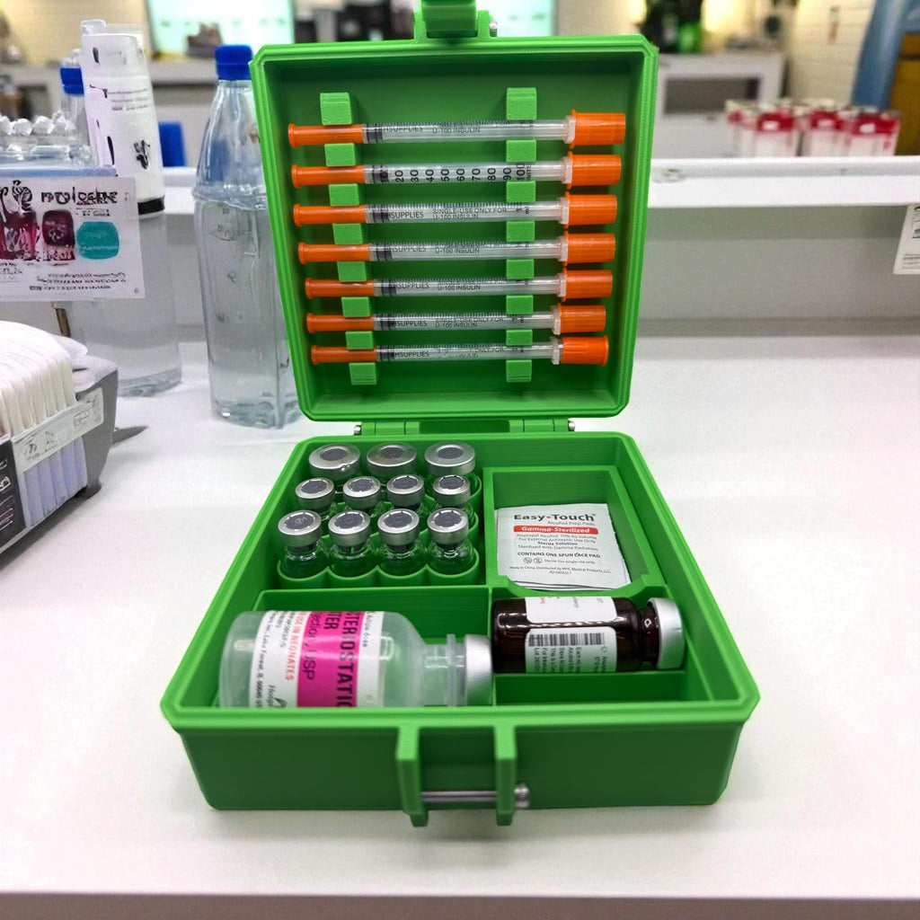 Peptide case Storage Box For Travel & Alcohol Pads Organizer for Peptides, Insulin, TRT, Botox,  Insulin