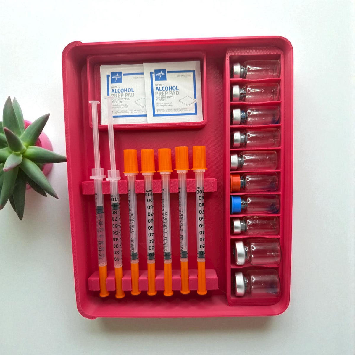 Vial and Syringe Storage Case Preloaded| Insulin, Peptides, Travel Organizer Prefilled