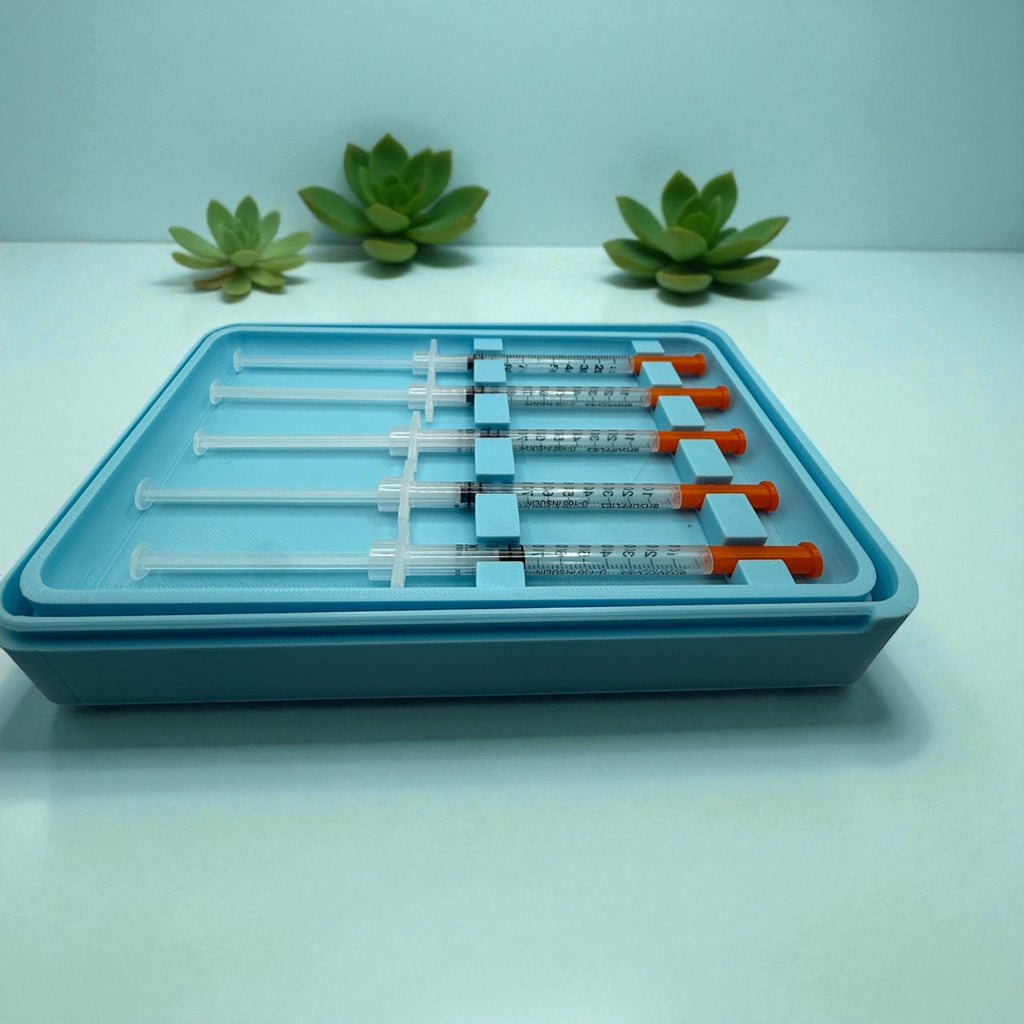 Syringe Holder Travel Case Peptides TRT,  Case for New or Preloaded Syringes, Botox, Filler, TRT Insulin & Peptides Syringe Holder.