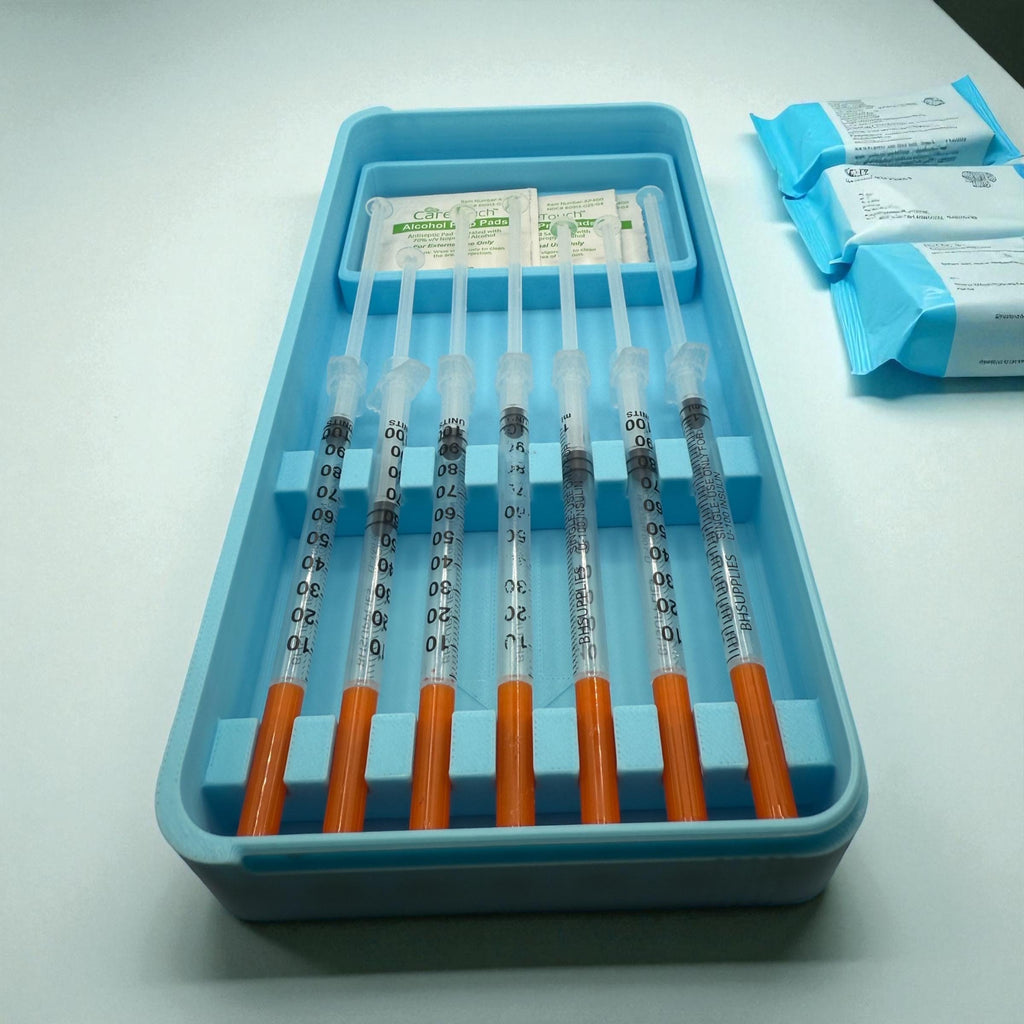 Syringe Holder Case | Storage Box for New or Preloaded Syringes, Botox, Filler, TRT Insulin & Peptides Syringe Holder.