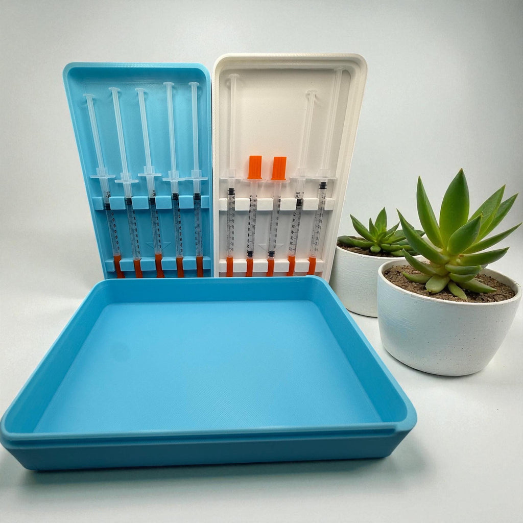 Syringe Holder Travel Case Peptides TRT,  Case for New or Preloaded Syringes, Botox, Filler, TRT Insulin & Peptides Syringe Holder.