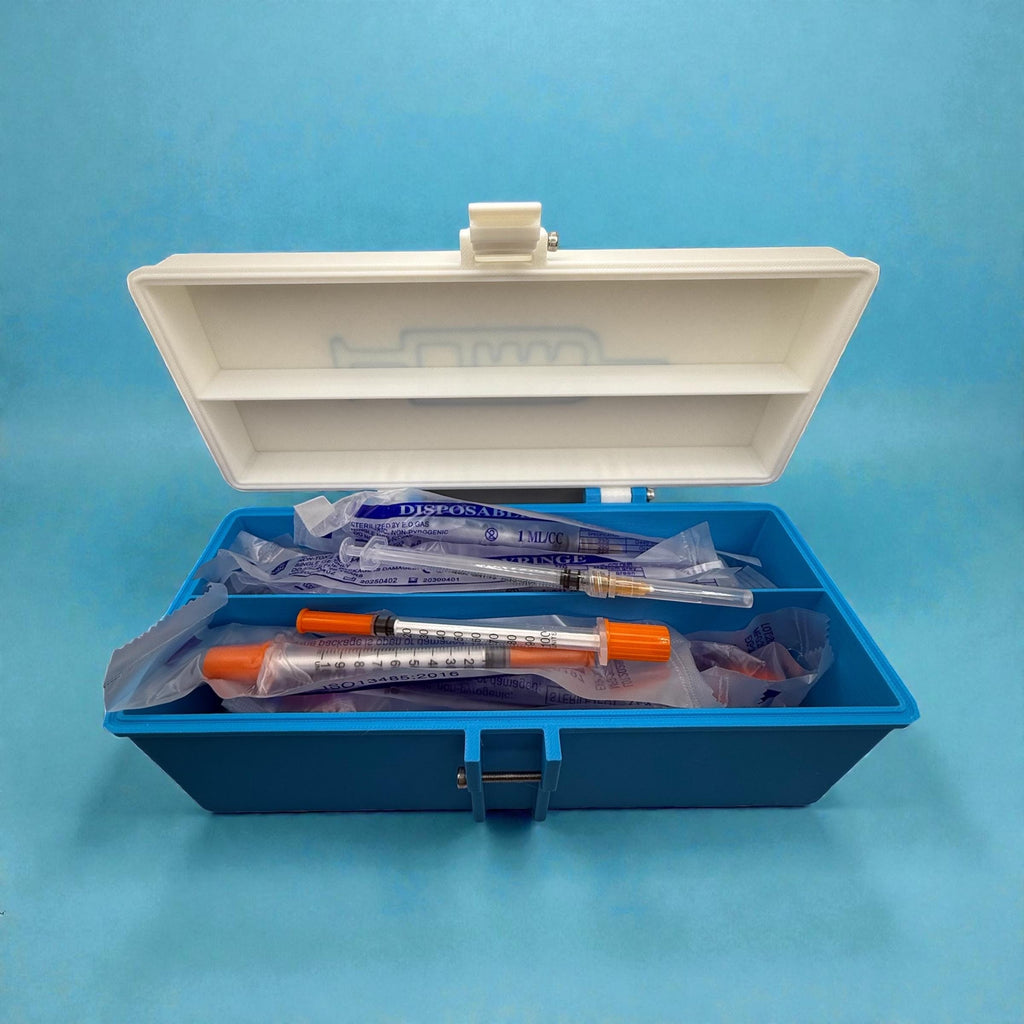 Syringe Holder Storage Case – Holds  15 or More New or Preloaded Syringes