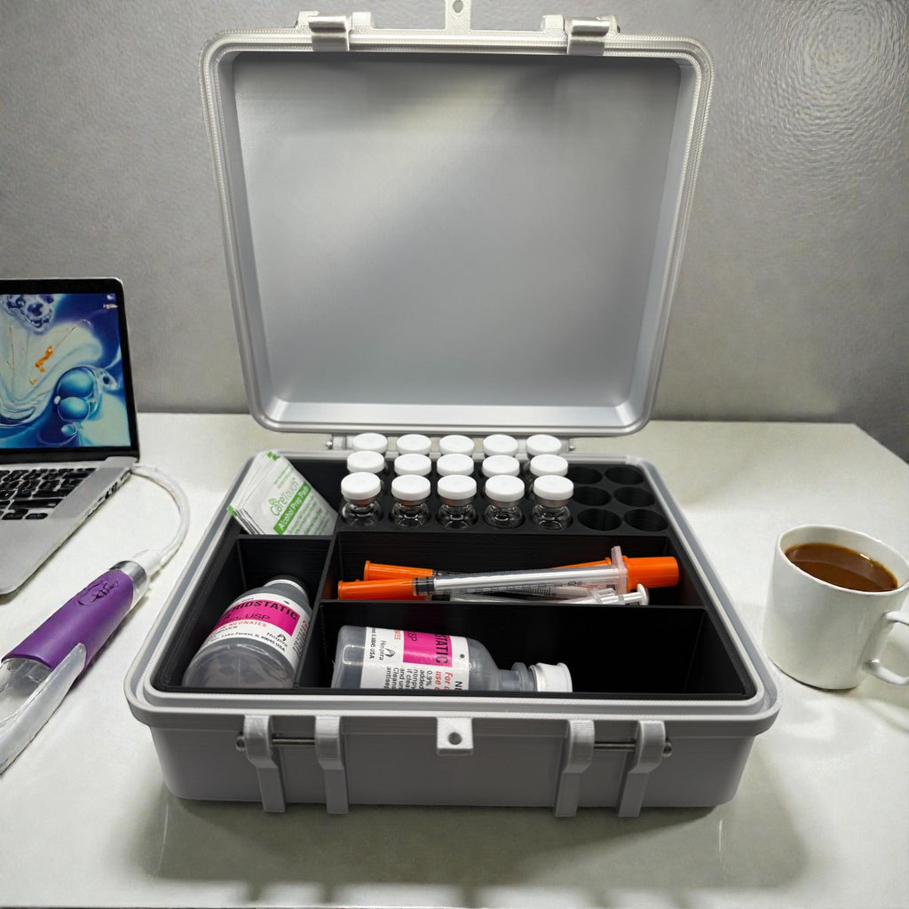 Peptide Vial Storage, Syringe Holder, Case Organizer lockable