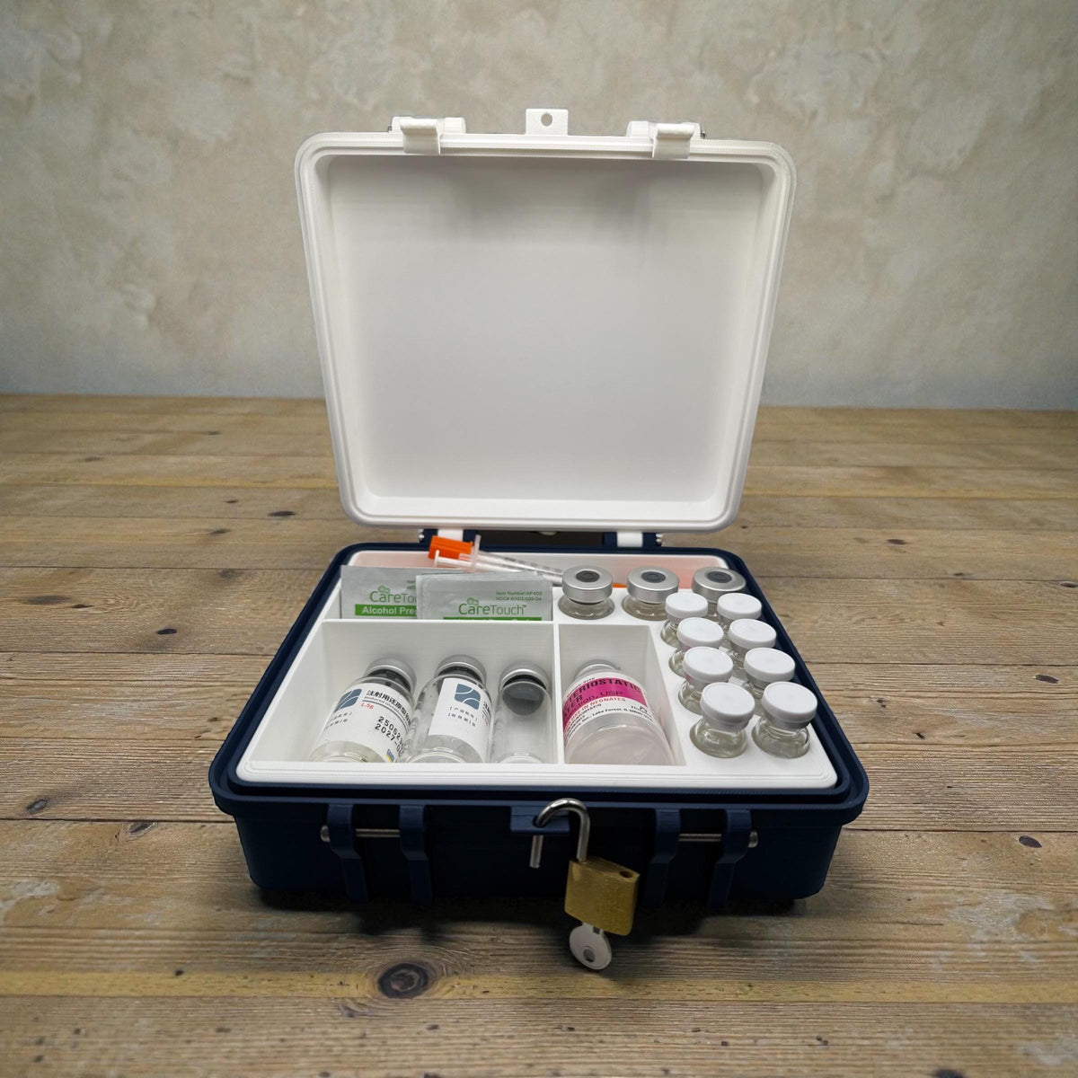 Peptide case Storage Box Vial Holder lockable Travel Case  For 3ml & 5ml Vial Mix Storage Box