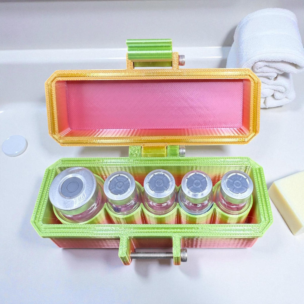 Peptide case Storage Box For Travel: 5ml and 3ml vials, 3d printed organizer