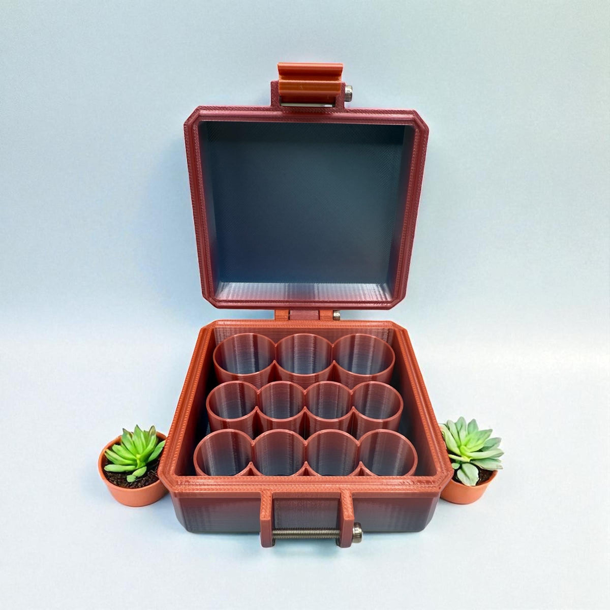 Peptide vial storage case: holds 3x 5ml & 8x 3ml vials