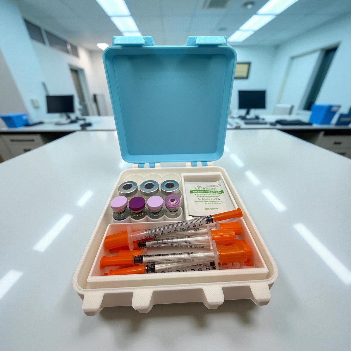 Peptide case Storage Box, vials and syringes organizer for 3ml and 5ml vials