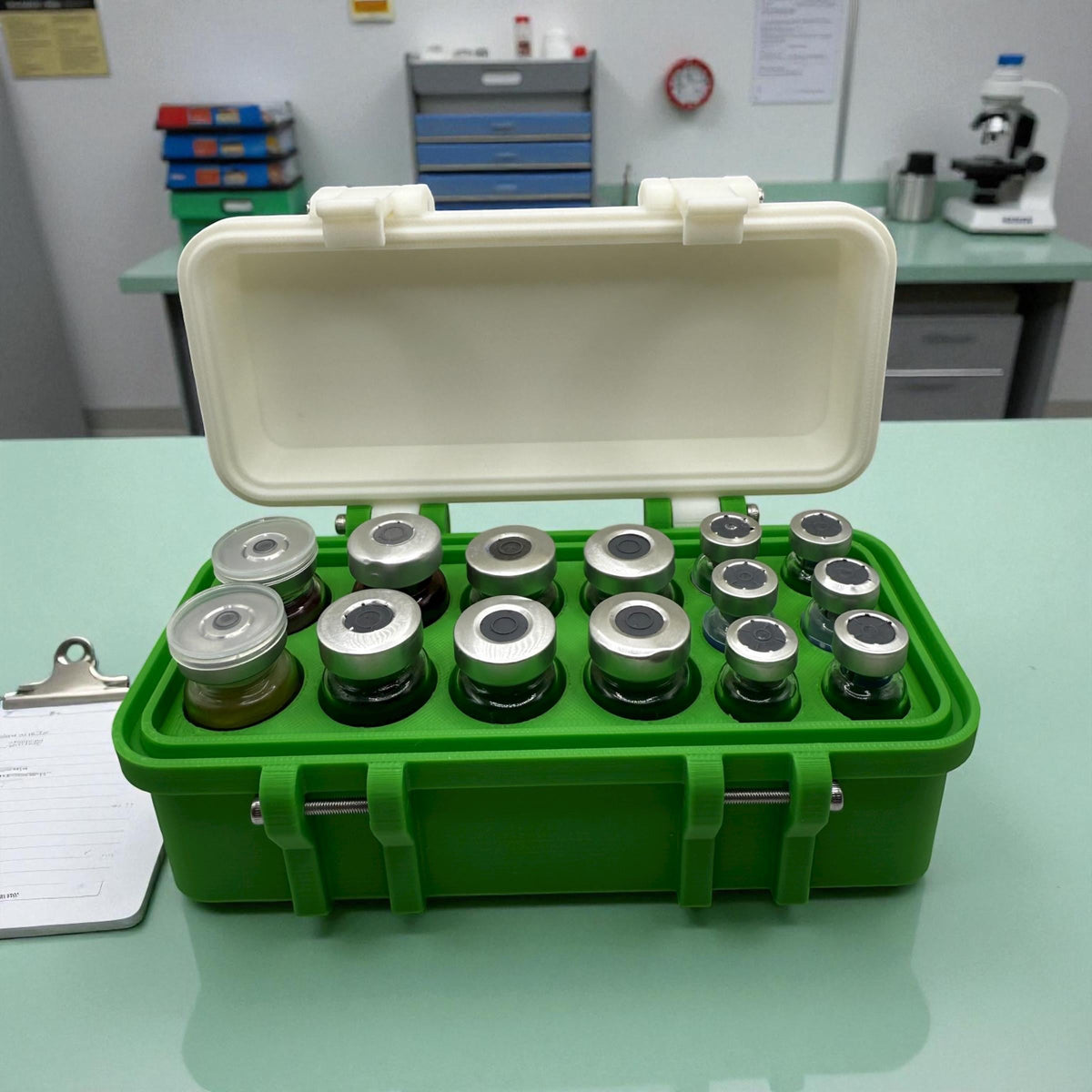 Peptides vial case organizer for peptides, insulin, trt, botox, hrt