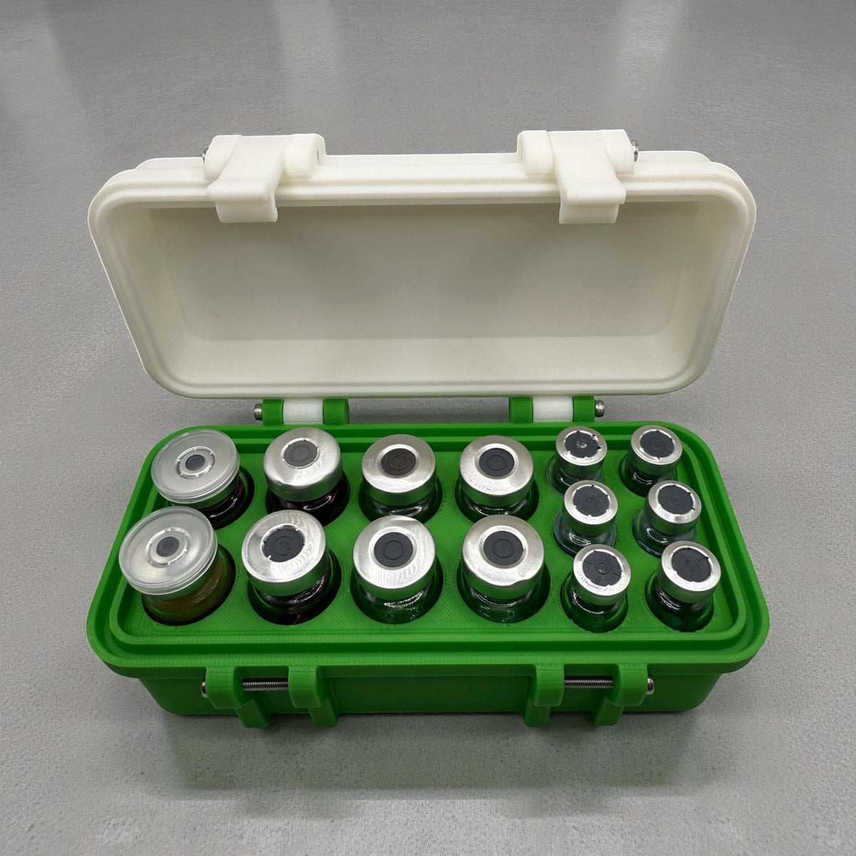 Peptides vial case organizer for peptides, insulin, trt, botox, hrt