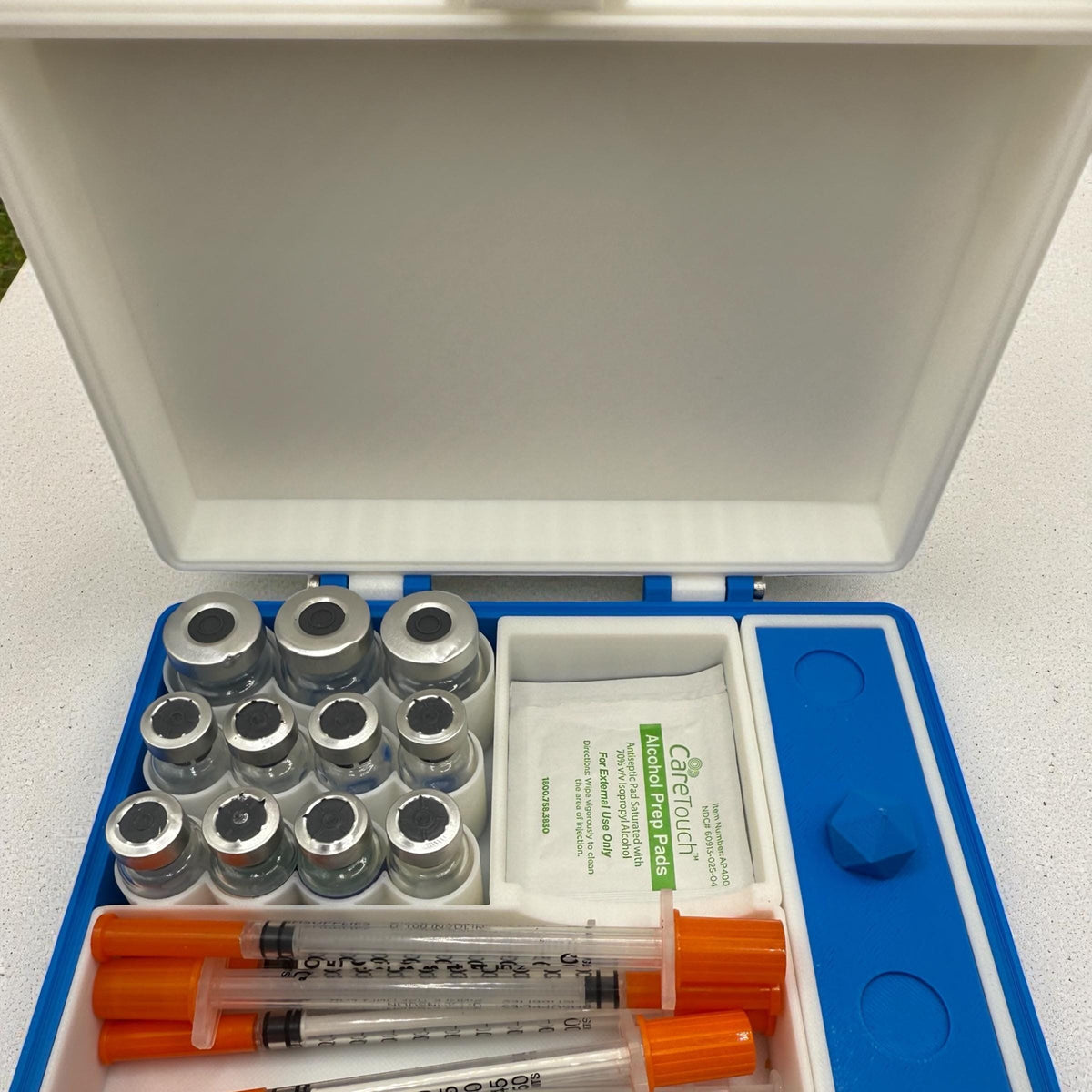 Peptide case Storage Box Vial Holder syringe holder with pill box organizer case