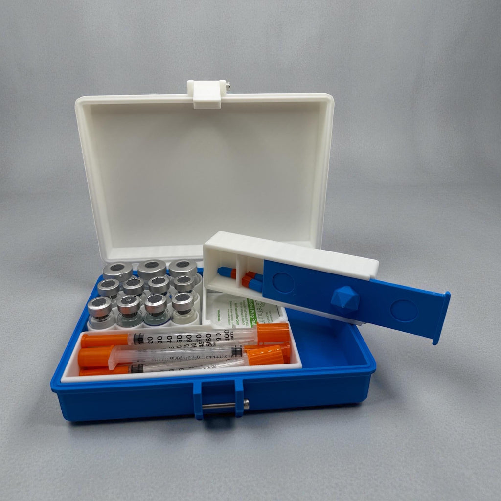 Peptide case Storage Box Vial Holder syringe holder with pill box organizer case