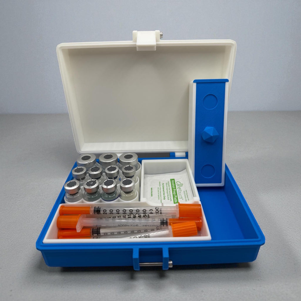 Peptide case Storage Box Vial Holder syringe holder with pill box organizer case