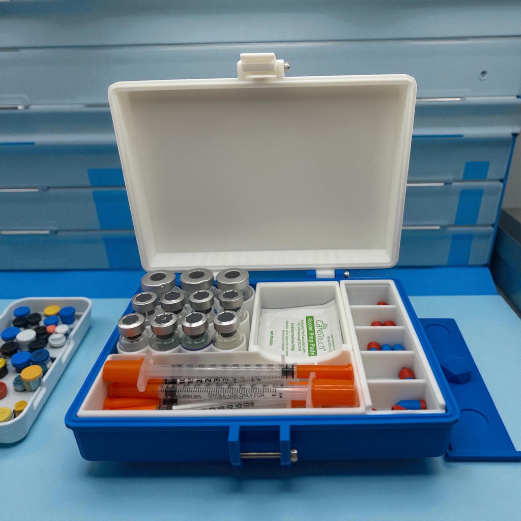 Peptide case Storage Box Vial Holder syringe holder with pill box organizer case