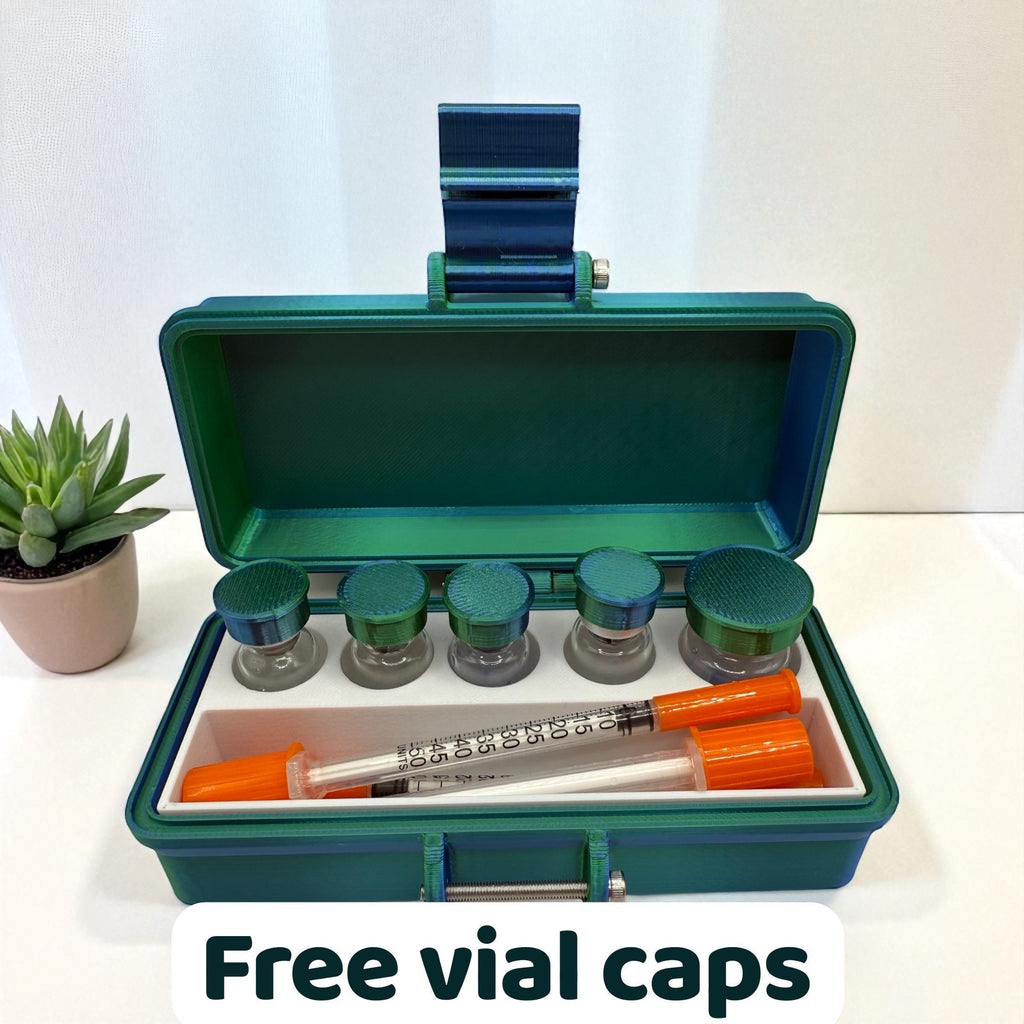 Peptide case Storage Box Vial Holder free vials caps included