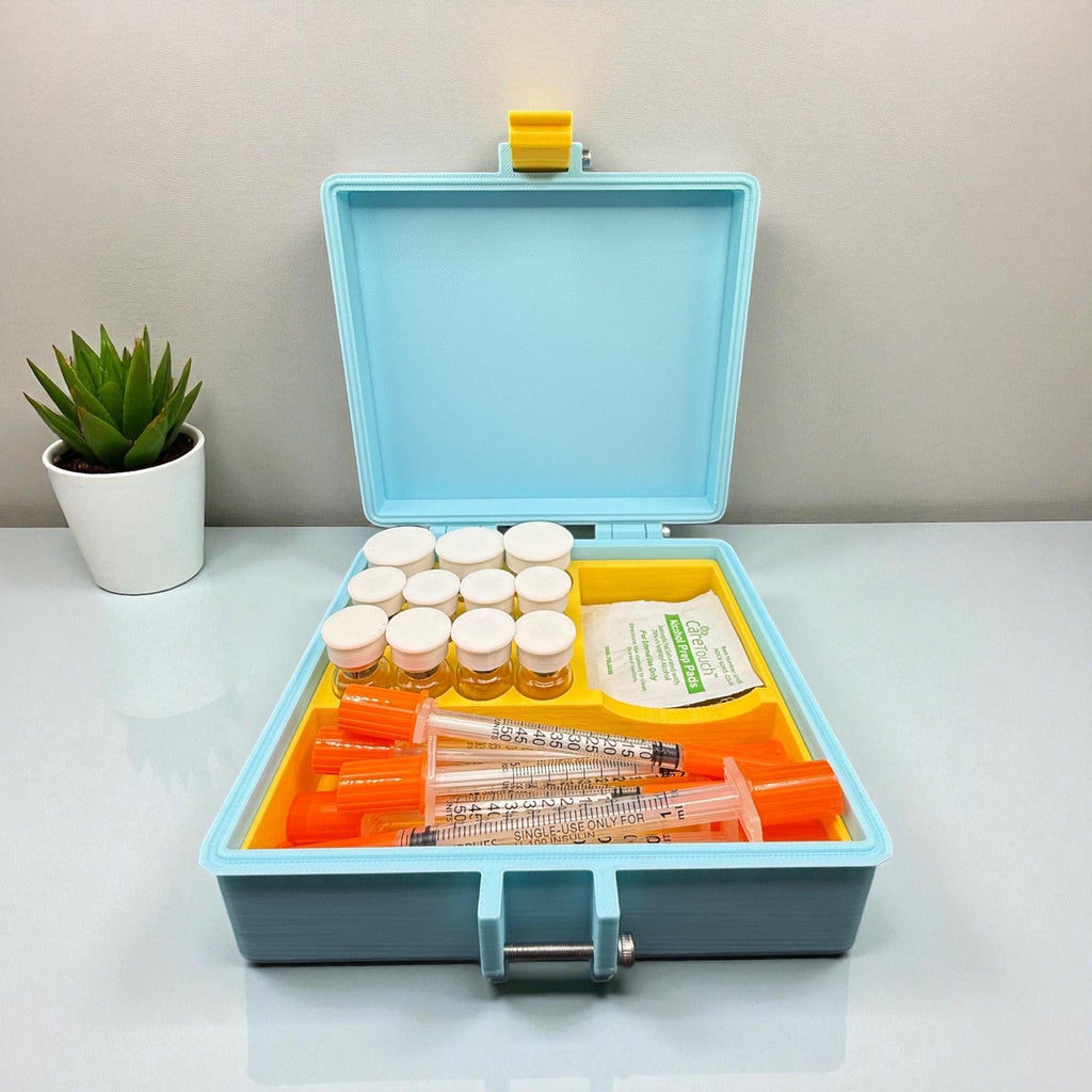 Peptide storage vial storage case, vials organizer for 3ml and 5ml vials like glp1 glow tesamorelin reta,  free vial  caps