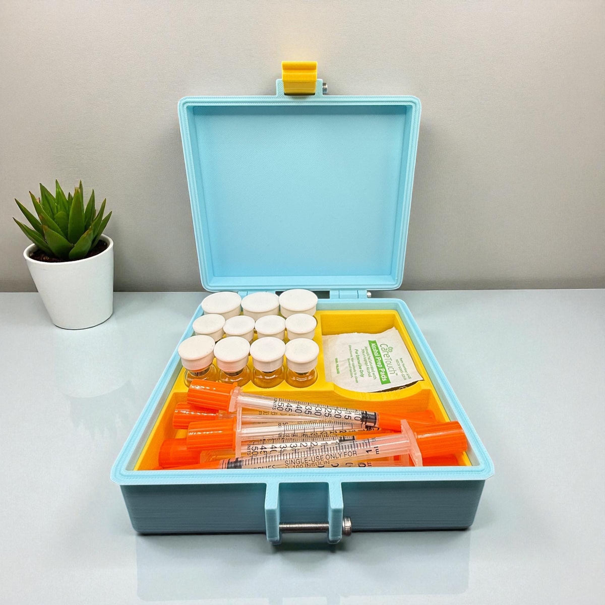 Peptide storage vial storage case, vials organizer for 3ml and 5ml vials like glp1 glow tesamorelin reta,  free vial  caps