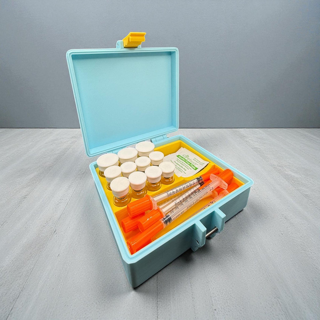 Peptide storage vial storage case, vials organizer for 3ml and 5ml vials like glp1 glow tesamorelin reta,  free vial  caps