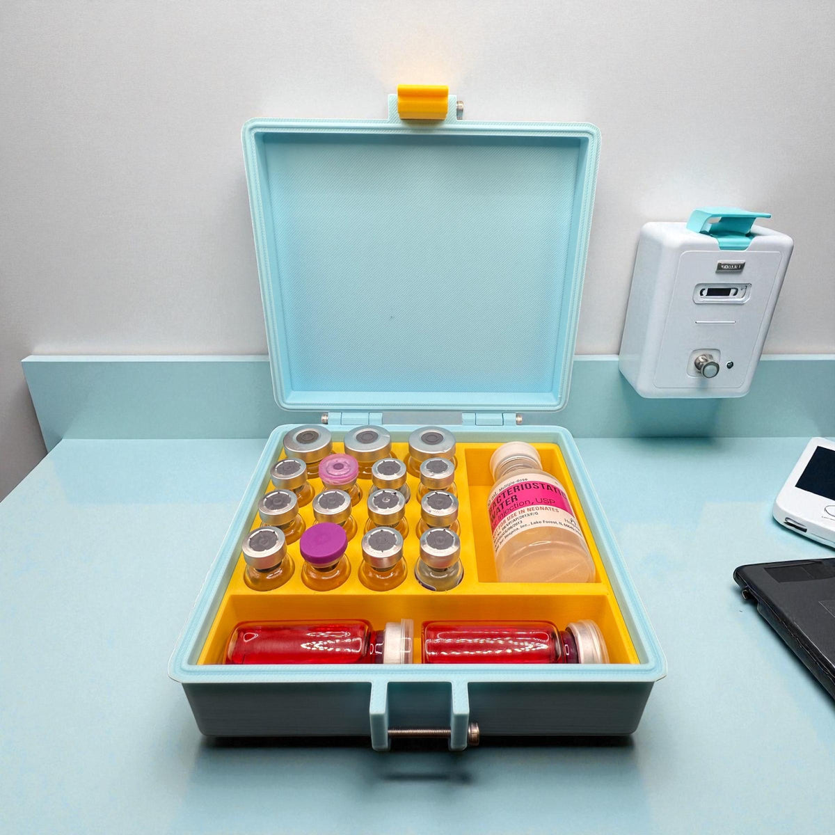 Peptide storage vial storage case, vials organizer for 3ml and 5ml and 10 ml vials like glp1 glow tesamorelin, lipoc or reta