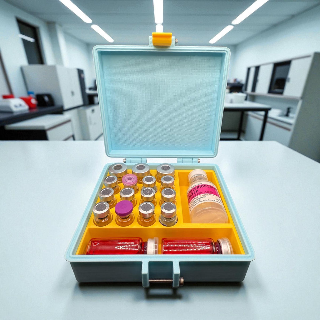 Peptide storage vial storage case, vials organizer for 3ml and 5ml and 10 ml vials like glp1 glow tesamorelin, lipoc or reta