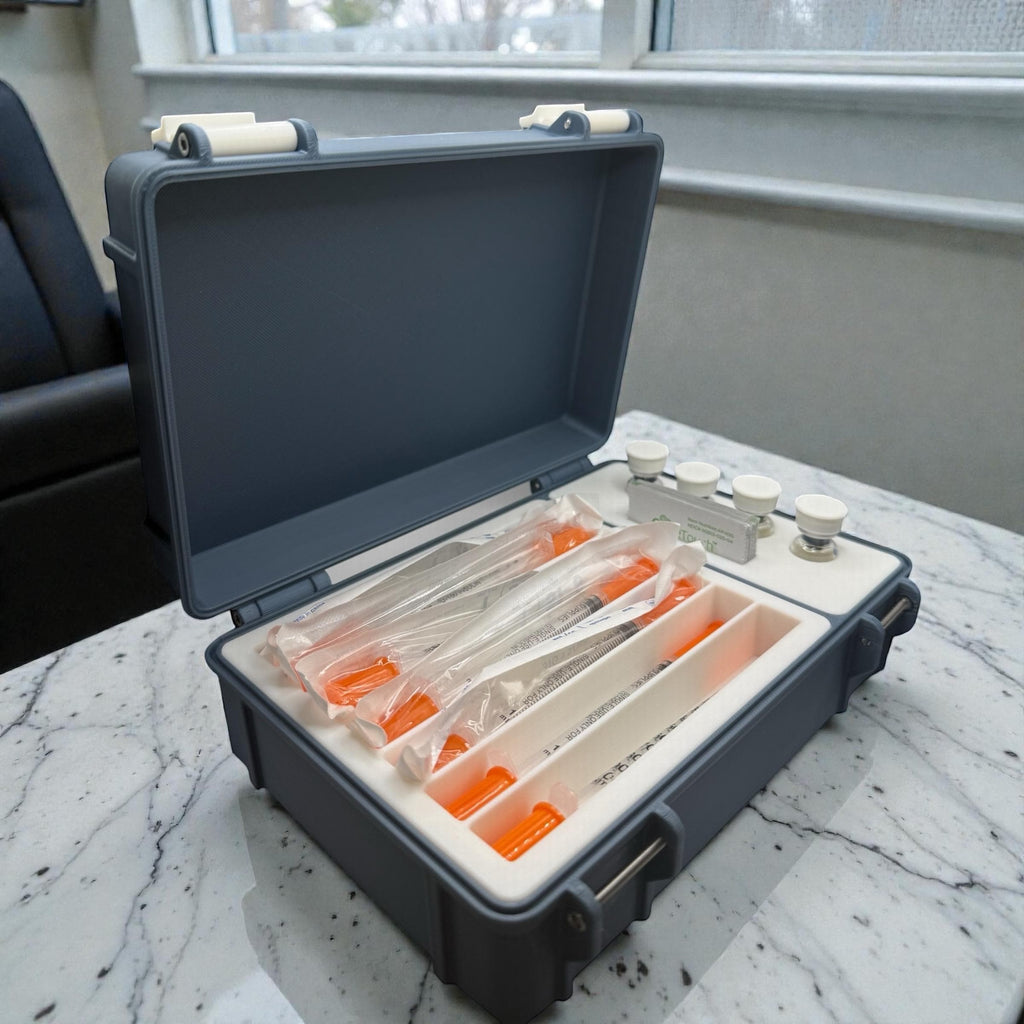 Peptide case Storage Box Vial Holder, syringe holder for 3ml vials and insulin syringe