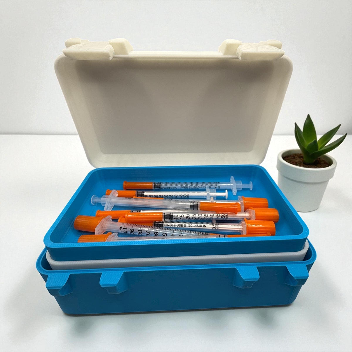 Peptide case storage,  syringes & alcohol pads organizer case for peptides, insulin, trt, botox lipoc, lemon bottle or injectables