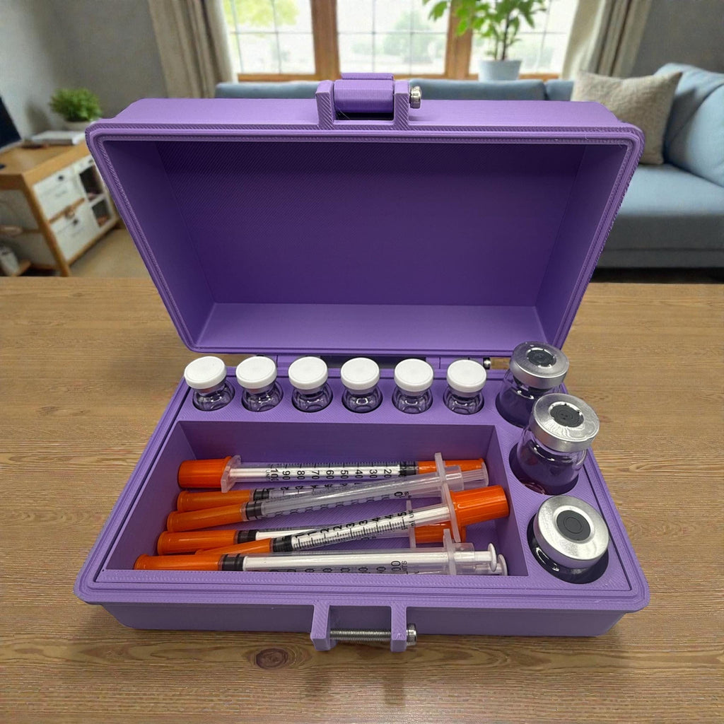 Mix peptide vial  case storage, syringe holder vials organizer for 3ml, 5ml or 10ml vial  like glp1 glow tesamorelin reta