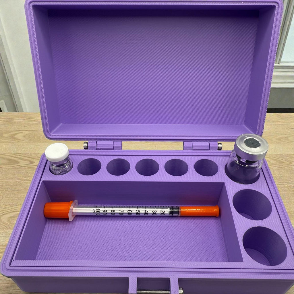 Mix peptide vial  case storage, syringe holder vials organizer for 3ml, 5ml or 10ml vial  like glp1 glow tesamorelin reta