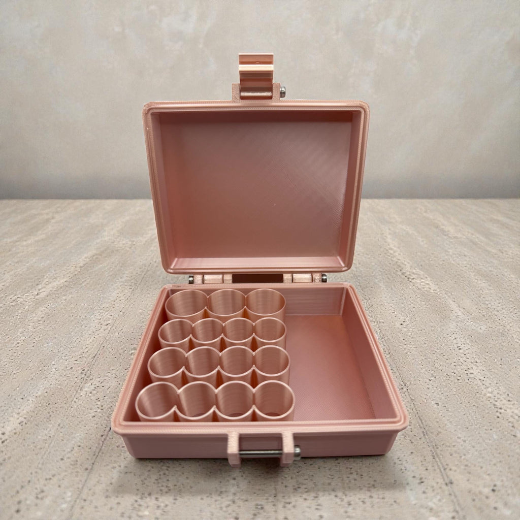 Peptides  case storage rose gold  vials organizer for 3ml and 5ml and 10 ml vials like glp1 glow tesamorelin, lipoc or reta
