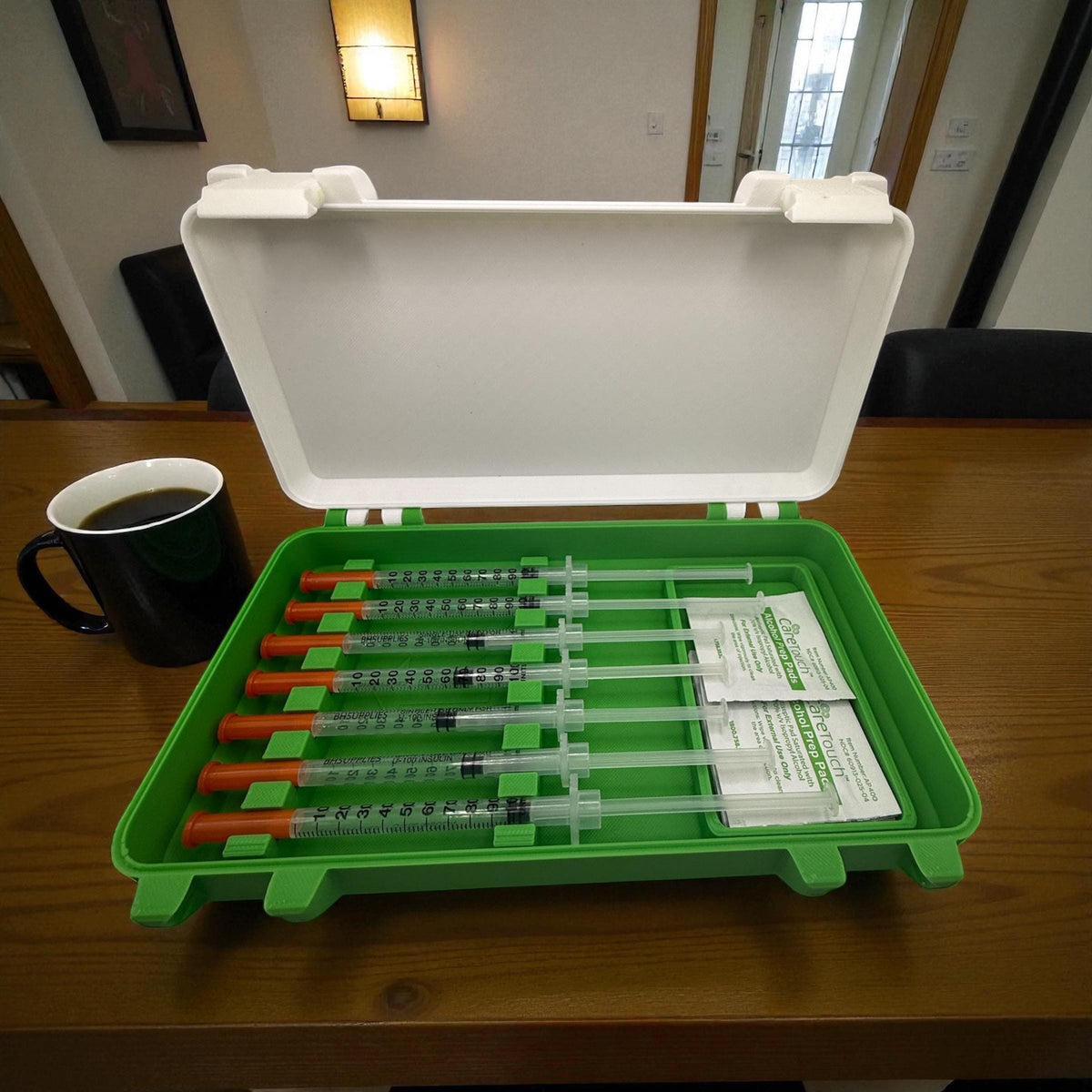 Syringe case for  1ml/1cc syringes | storage box for new or preloaded syringes, alcohol pads perfect for trt peptides insulin