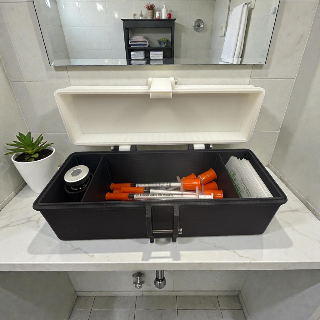 Trt hrt travel case  for 10ml testosterone vial– discreet & durable storage box for syringes, alcohol pads, and 10ml vial