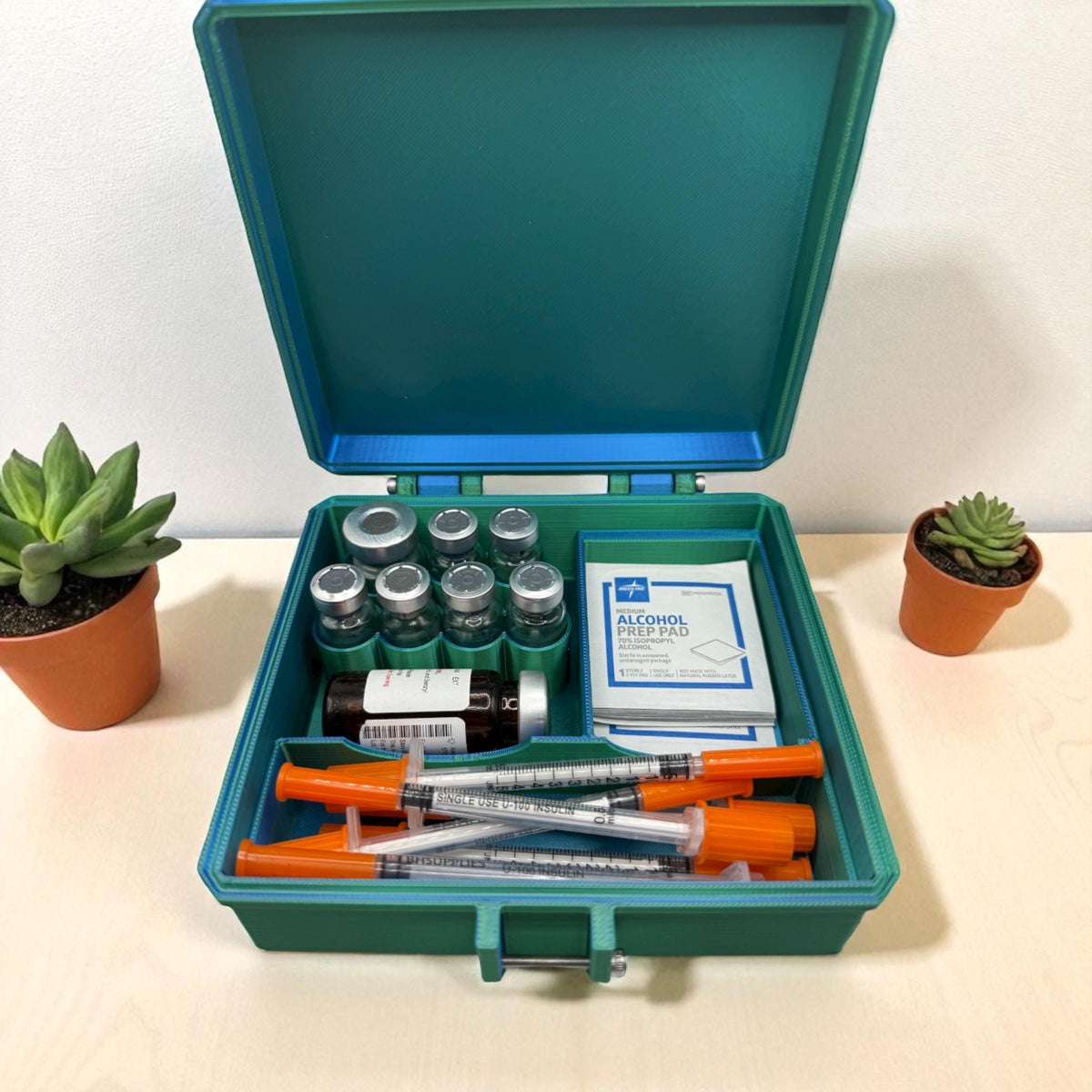 Peptides travel case, vials organizer for 3ml, 5ml and one 10ml vials like glp1 glow tesamorelin reta testosterone trt