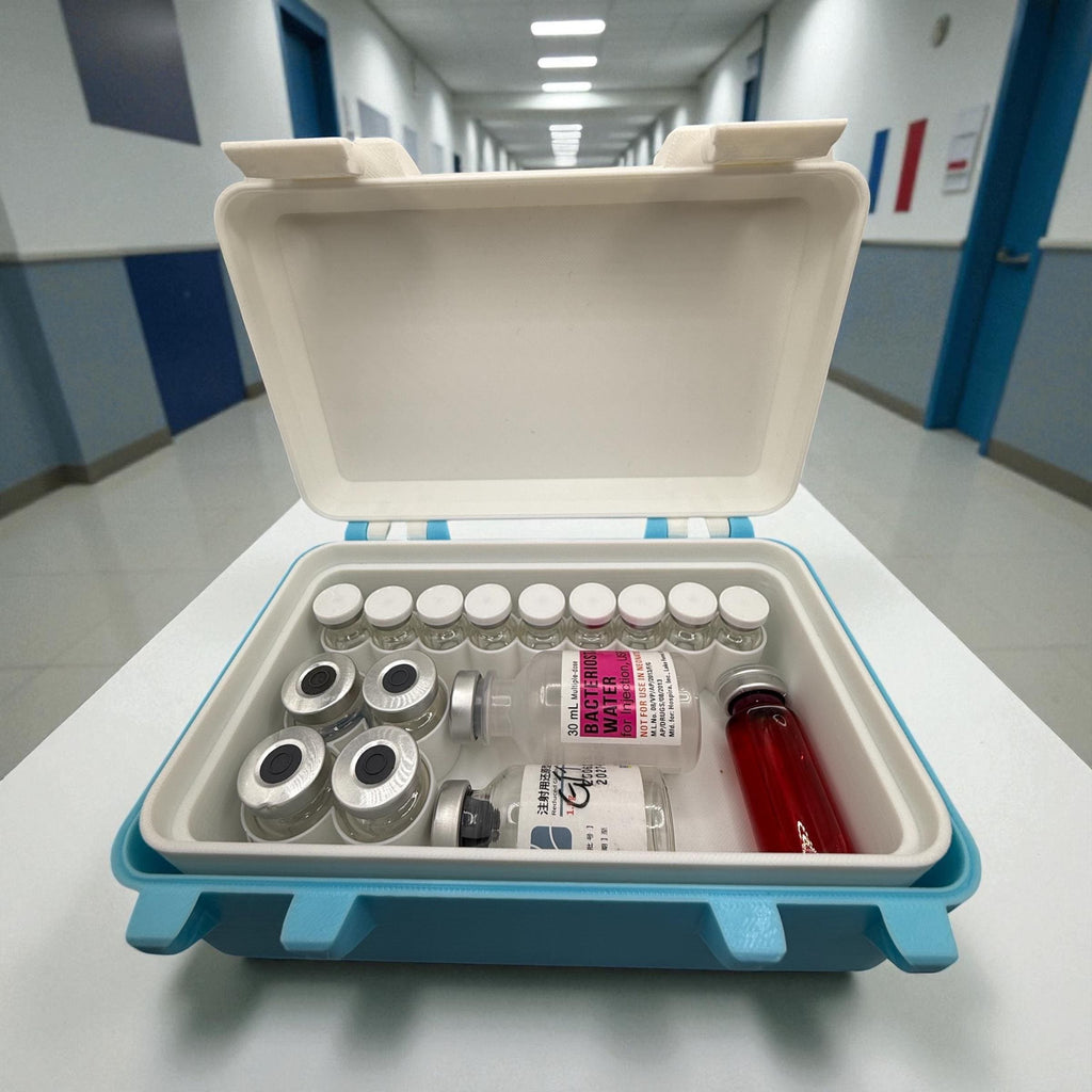 Peptide vials organizer  with syringes & alcohol pads modular trays, insulin, trt, botox lipoc injectables all in one solution