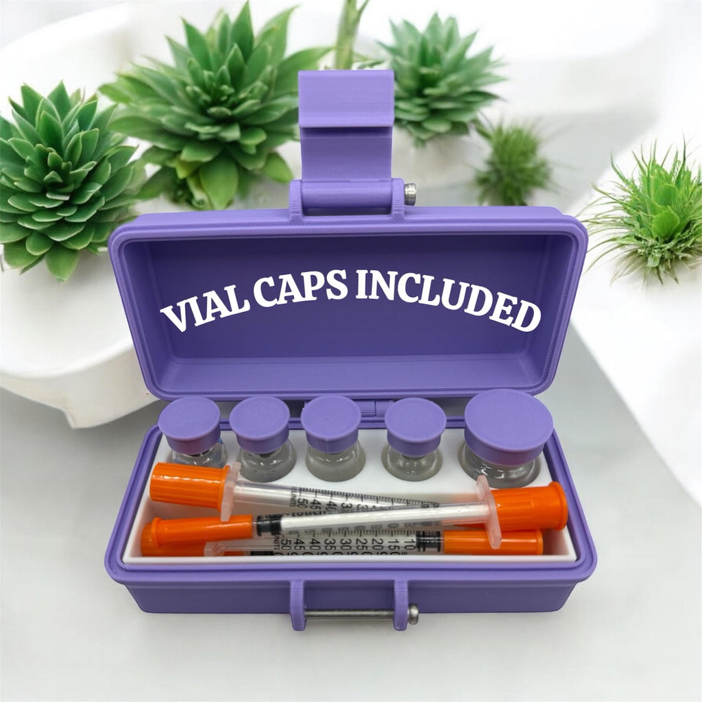 Peptides travel case slim and portable organizer free vials caps included