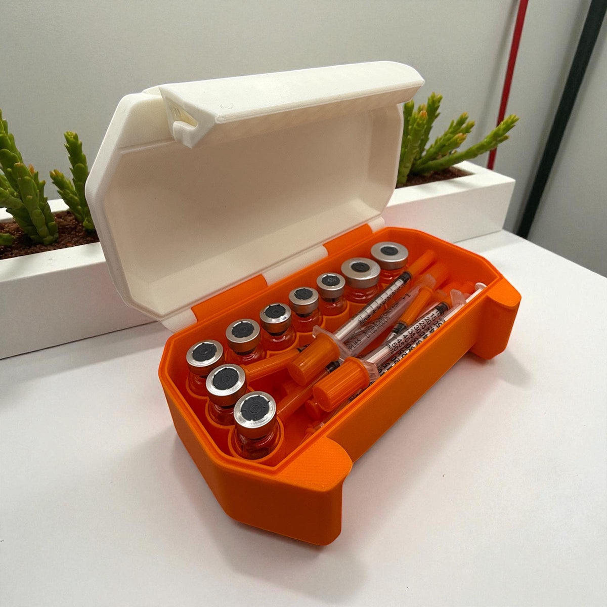 Peptide Vial case and syringes  holder, vials organizer for 3ml and 5ml vials like glp1 glow  tesamorelin reta tizepatide botox