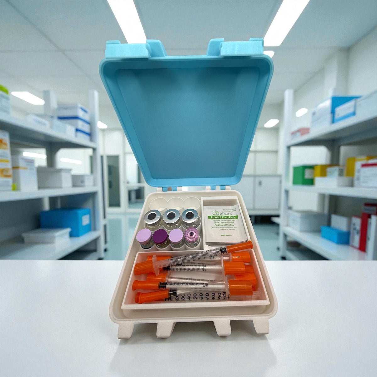 Peptide case Storage Box, vials and syringes organizer for 3ml and 5ml vials