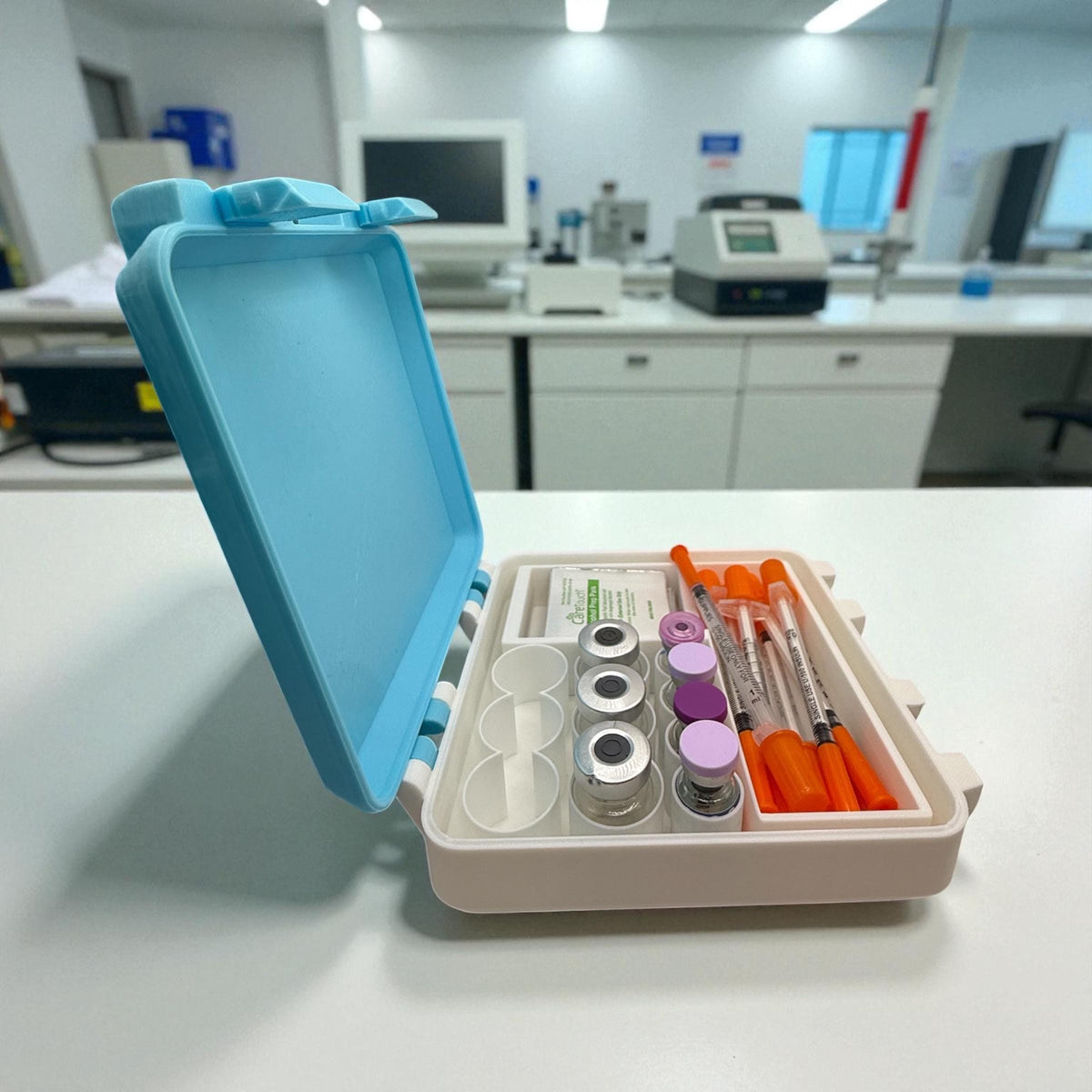 Peptide case Storage Box, vials and syringes organizer for 3ml and 5ml vials