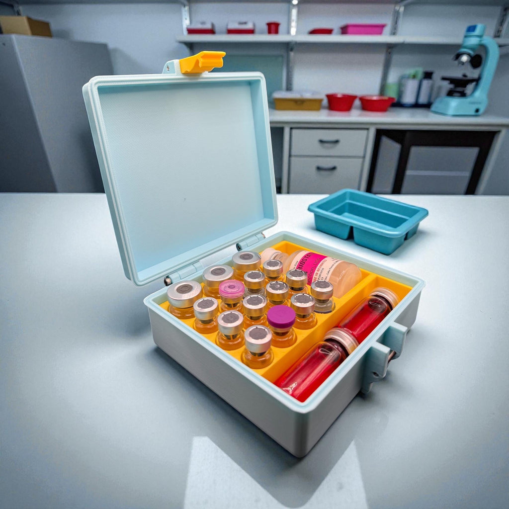 Peptide storage vial storage case, vials organizer for 3ml and 5ml and 10 ml vials like glp1 glow tesamorelin, lipoc or reta