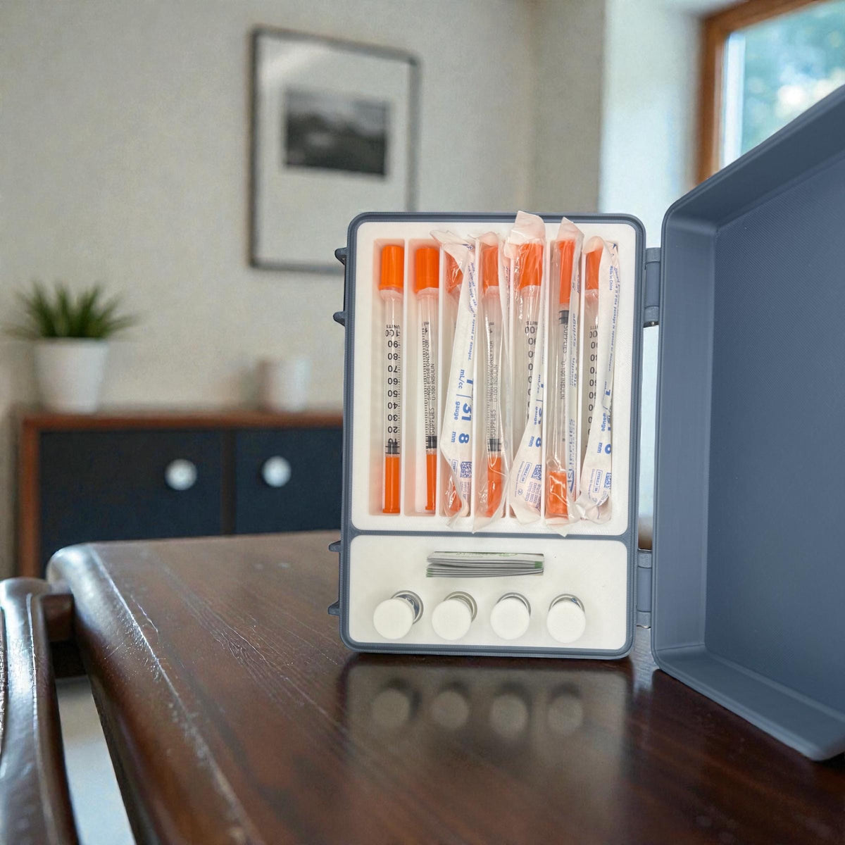 Peptide case Storage Box Vial Holder, syringe holder for 3ml vials and insulin syringe