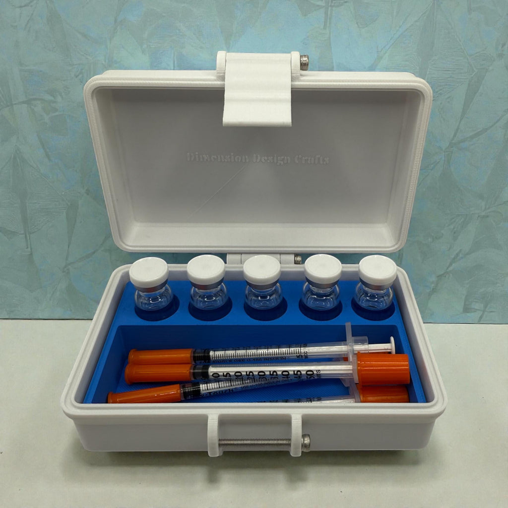 Peptide vial and 0.5ml syringes storage box for 3ml vials