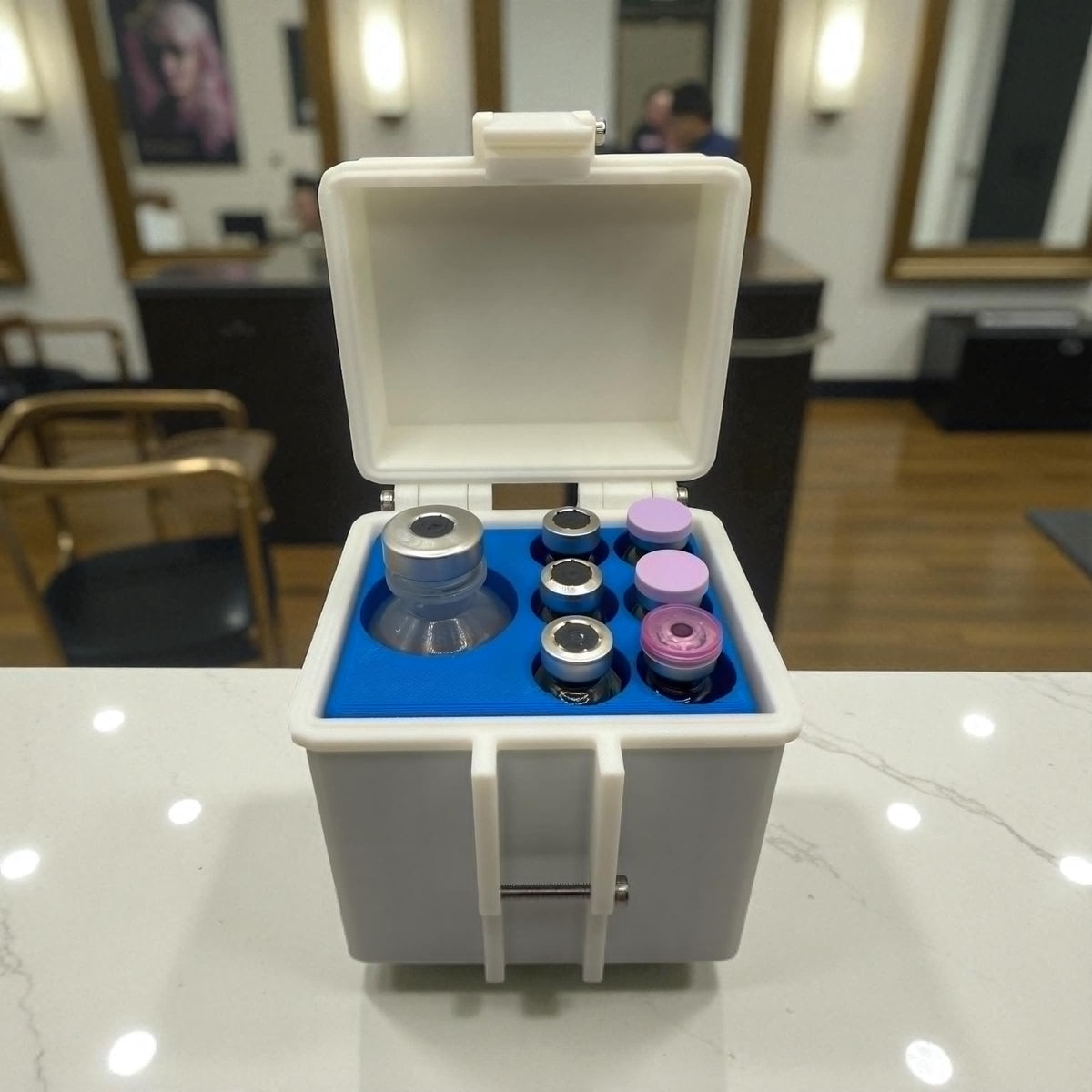 Peptide case Storage Box Holder For 6x 3ml vials + 1 × 30ml