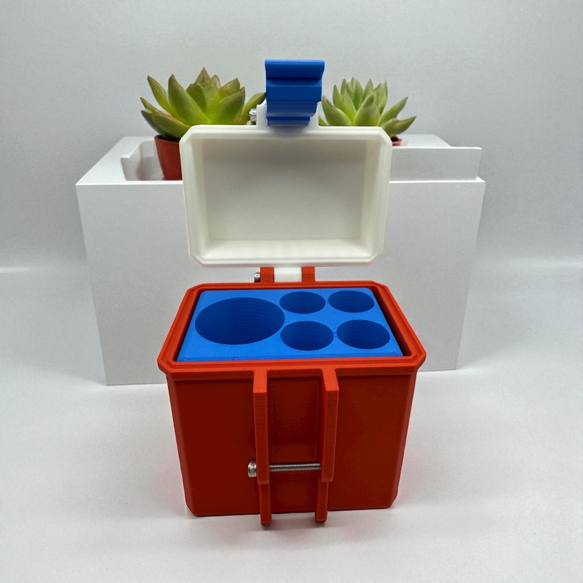 Custom vial storage case – holds 4 × 3ml vials + 1 × 30ml hospira bacteriostatic water | secure peptide  reta glp1 tesamorelin tirzetapide