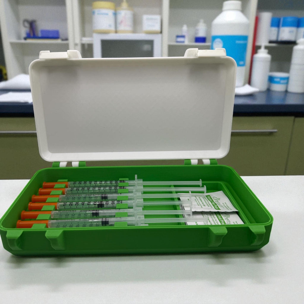 Syringe case for  1ml/1cc syringes | storage box for new or preloaded syringes, alcohol pads perfect for trt peptides insulin