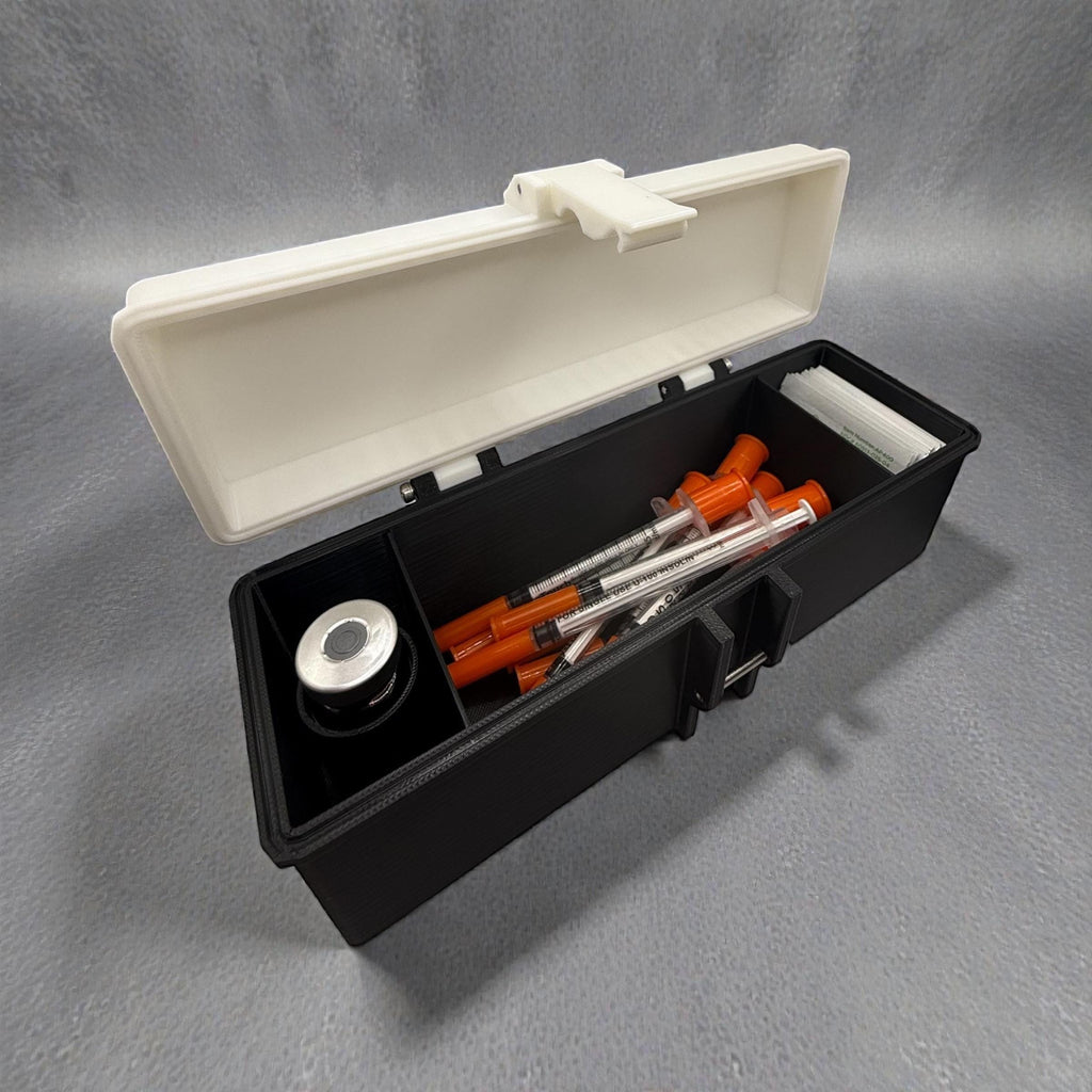 Trt hrt travel case  for 10ml testosterone vial– discreet & durable storage box for syringes, alcohol pads, and 10ml vial