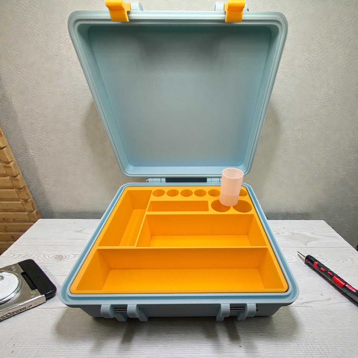 Peptide vial case storage, syringe holder and  vials organizer for 3ml, 5ml and 10ml vials like glp1 glow tesamorelin